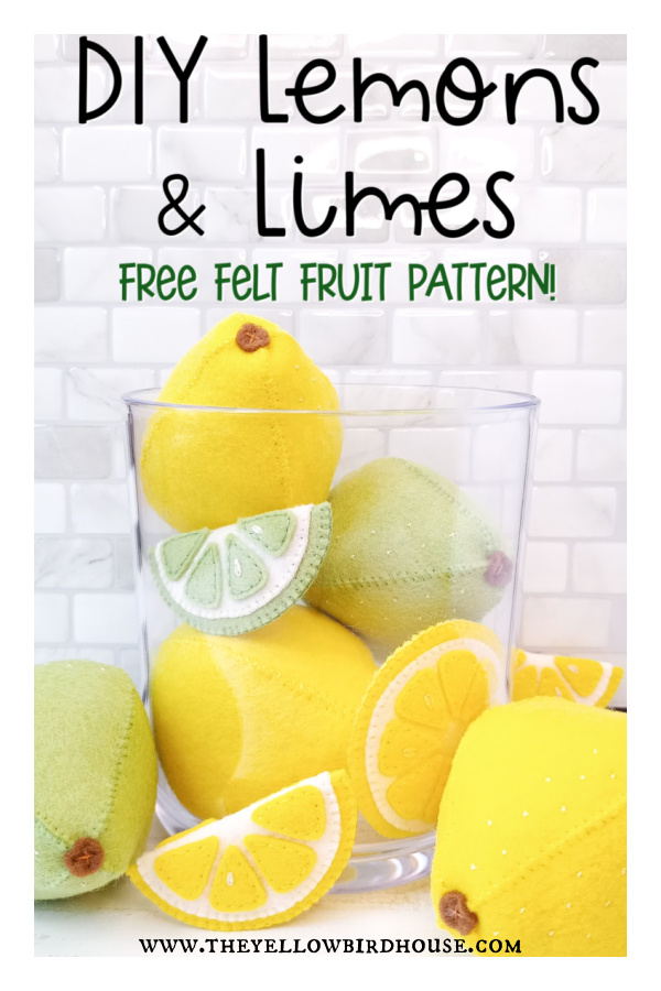 Felt Lemon and Lime Free Sewing Pattern 