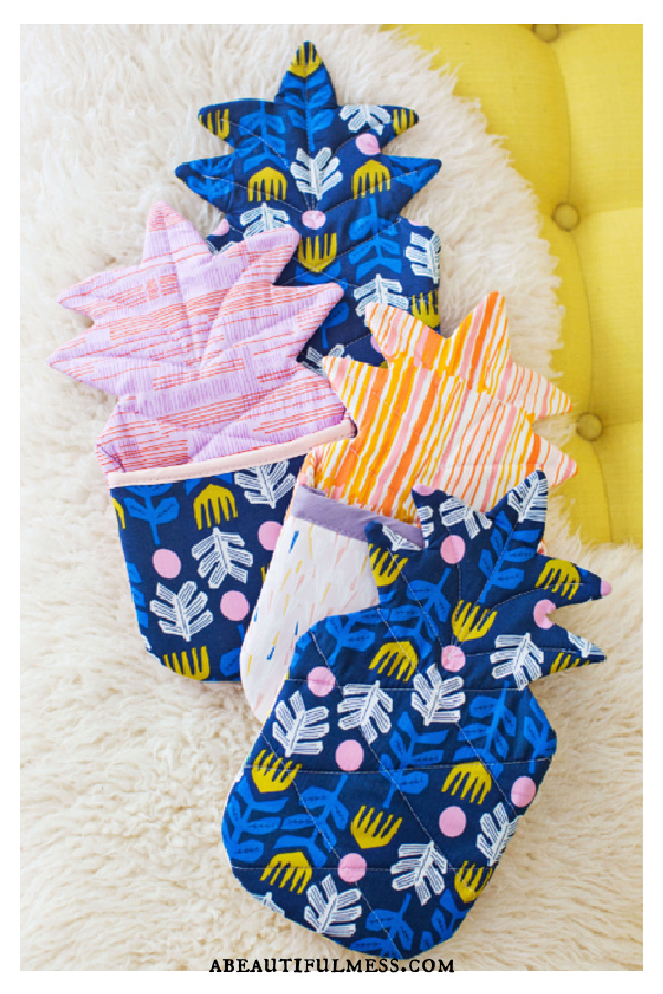 Pineapple Oven Mitts Free Sewing Pattern 