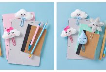 Cloud Raindrop Snowflake Felt Paper Clips Free Sewing Pattern