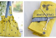 One Handle Drawstring Reusable Bag Free Sewing Pattern