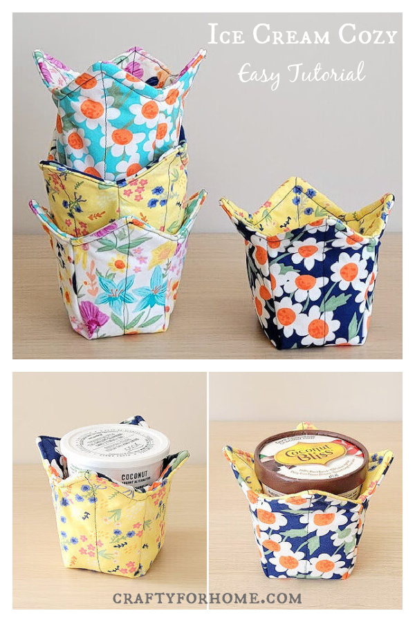 Reversible Pint-size Ice Cream Cozy Free Sewing Pattern
