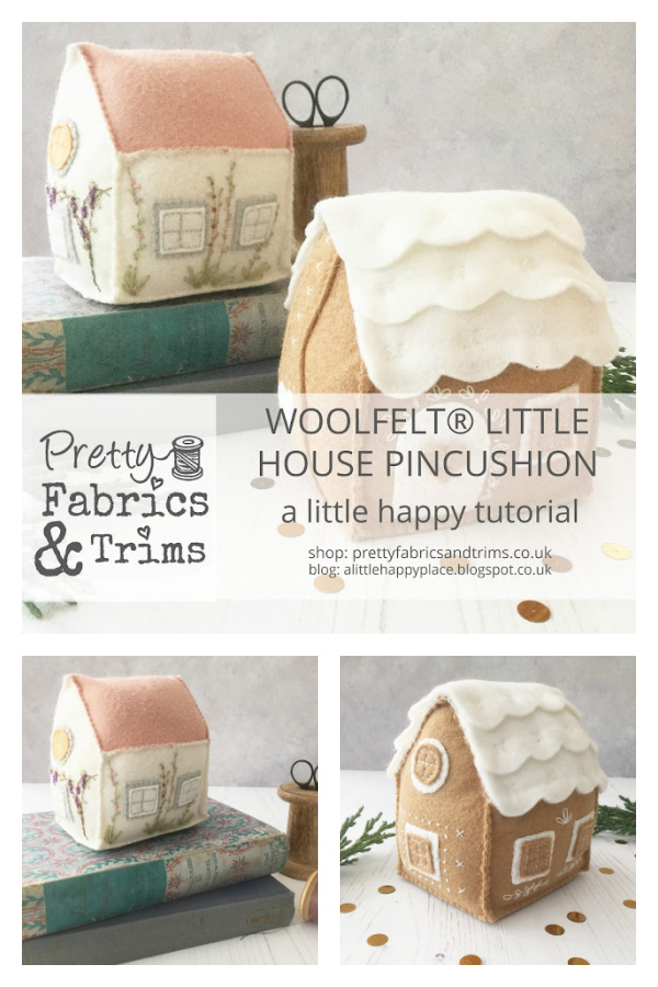 Woolfelt Little House Pincushion Free Sewing Pattern