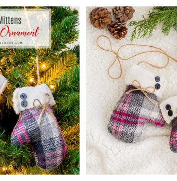 Christmas Mitten Ornaments Free Sewing Pattern