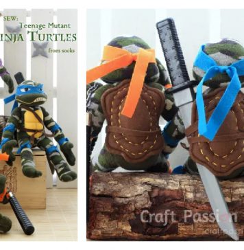 Sock Ninja Turtle Toy Free Sewing Pattern