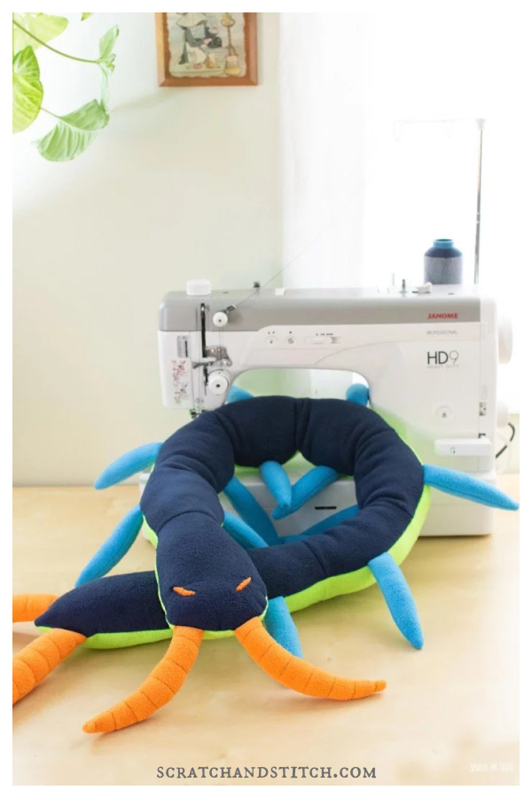 Giant Centipede Plush Free Sewing Pattern