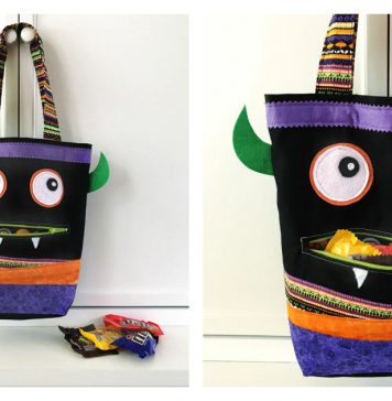 Monster Trick-or-Treat Bag Free Sewing Pattern