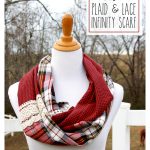 Plaid and Lace Infinity Scarf Free Sewing Pattern