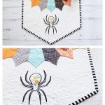 Floral Spider Halloween Mini Quilt Free Sewing Pattern