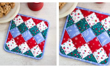 Patchwork Christmas Potholder Free Sewing Pattern