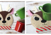 Reindeer Mug Mat Free Sewing Pattern