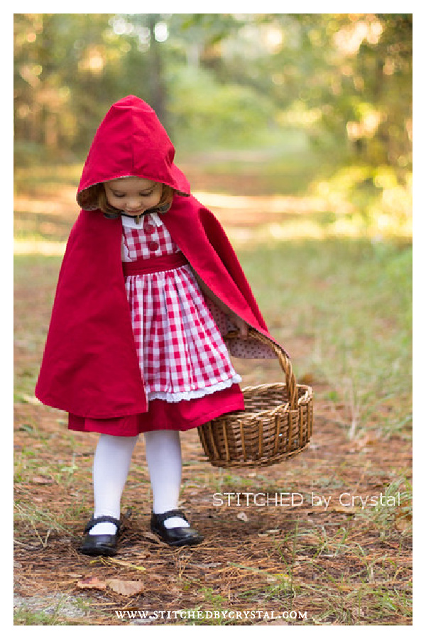 Little Red Riding Hooded Cape Free Sewing Pattern