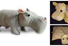 Hippo Pillow Free Sewing Pattern