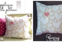 Applique Hearts Pillow Free Sewing Pattern