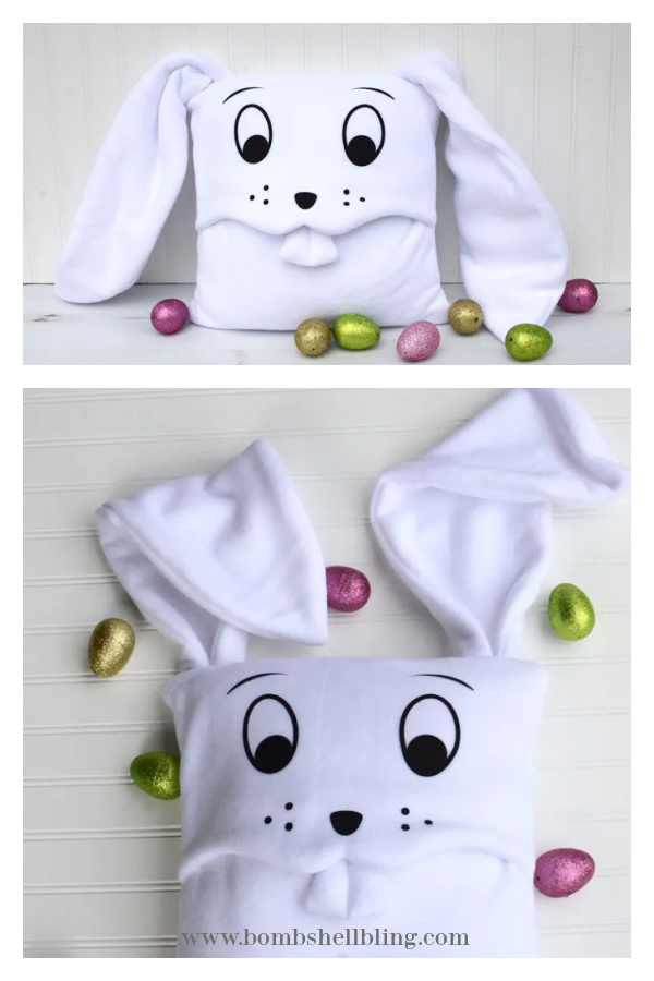 Floppy Ear Fleece Bunny Pillow Free Sewing Pattern