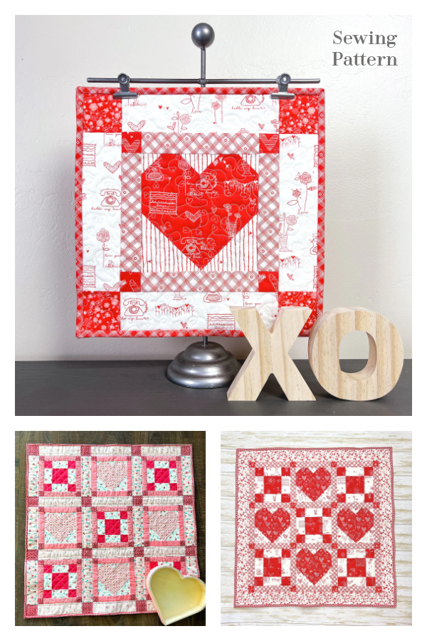 Framed Heart Mini Quilt Sewing Pattern