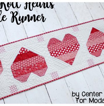 Jelly Roll Hearts Table Runner Free Sewing Pattern