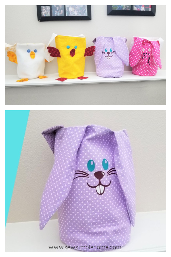 Duck and Bunny Easter Basket Free Sewing Pattern