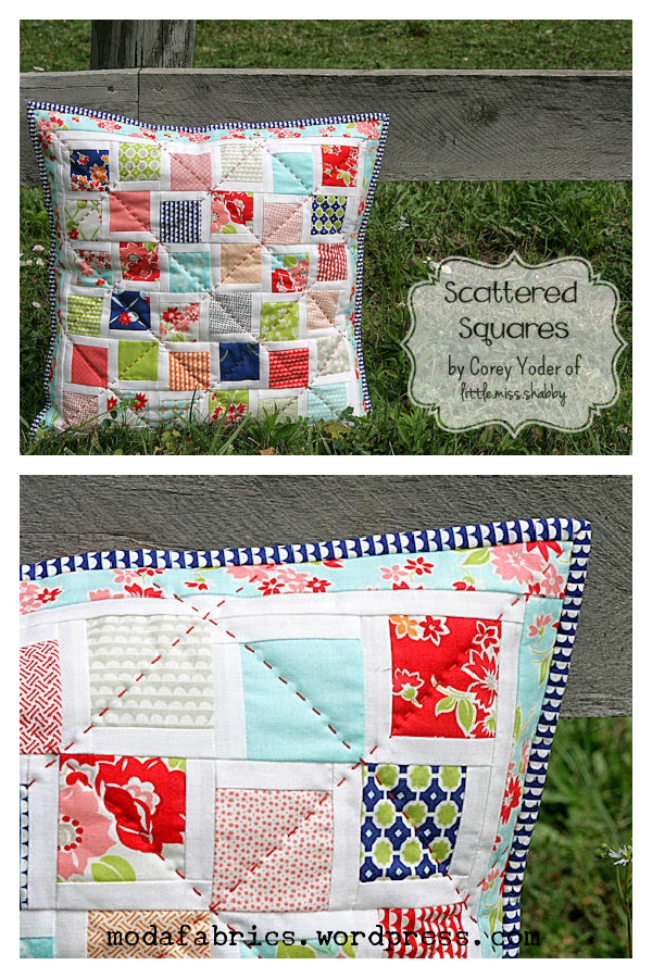Scattered Squares Pillow Free Sewing Pattern