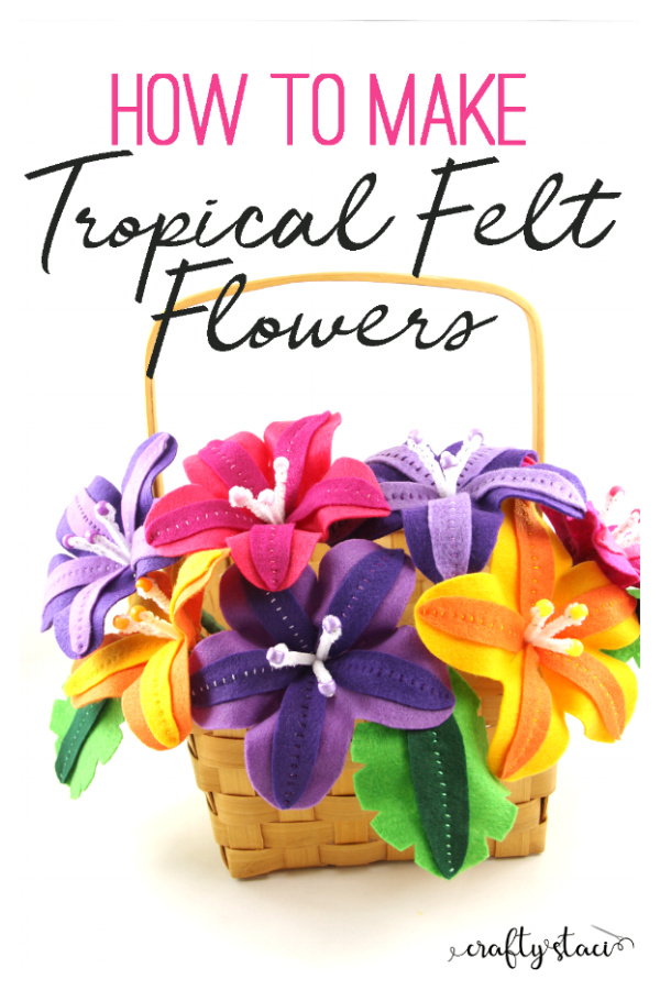 Tropical Felt Flowers Free Sewing Pattern