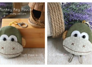 Monkey Key Pouch Free Sewing Pattern
