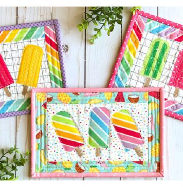 Popsicle Mug Rug Free Sewing Pattern