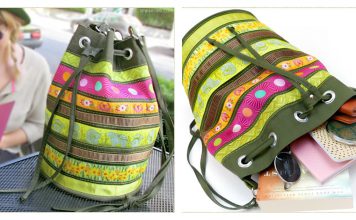 Ribbon Wrapped Bucket Bag Free Sewing Pattern