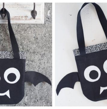 Bat Trick-or-Treat Bag Free Sewing Pattern
