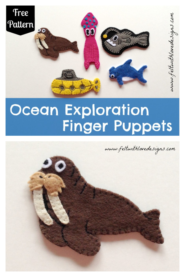 Felt Ocean Finger Puppets Free Sewing Pattern