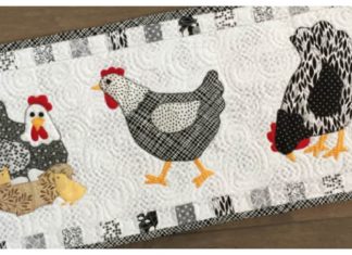 Hens Quilted Table Runner Sewing Pattern