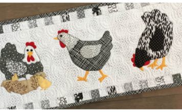 Hens Quilted Table Runner Sewing Pattern