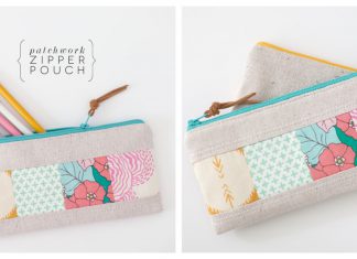Patchwork Zipper Pouch Free Sewing Pattern