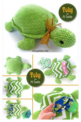 Stuffed Turtle Pajamas Case Free Sewing Pattern