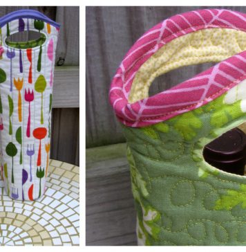 Quilted Wine Tote Free Sewing Pattern