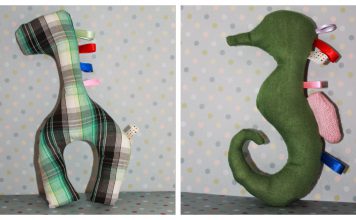 Seahorse and Giraffe Baby Toys Free Sewing Pattern