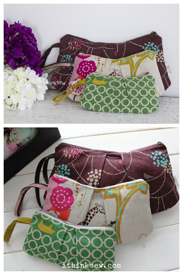 Pleated Zipper Pouches Free Sewing Pattern