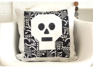 Quilted Skull Pillow Free Sewing Pattern