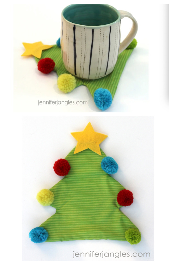 Holiday Tree Mug Rug Free Sewing Pattern