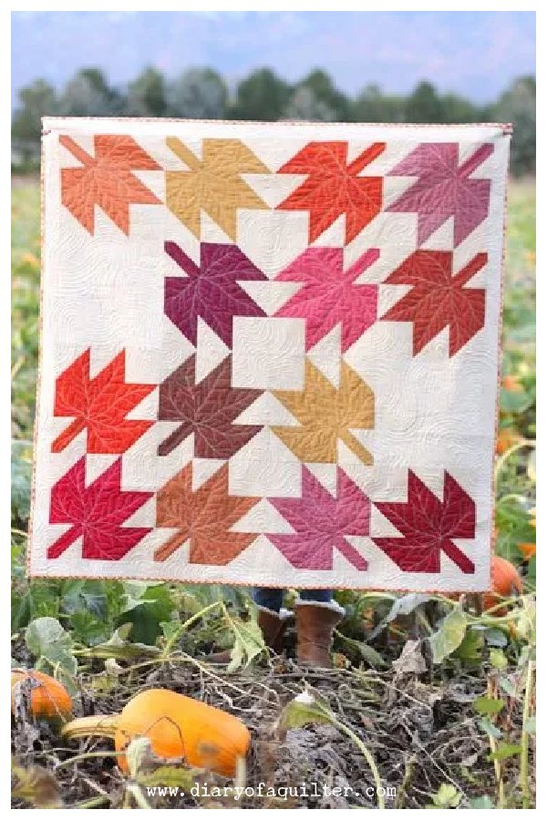 Maple Leaf Quilt Block Free Sewing Pattern