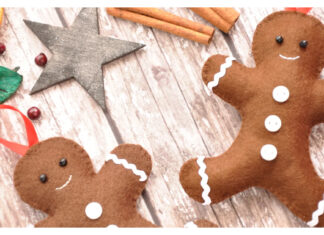 Gingerbread Man Christmas Decoration Free Sewing Pattern