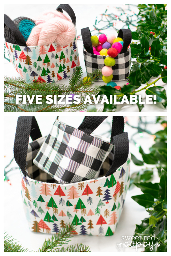 Reusable Holiday Gift Baskets Free Sewing Pattern 