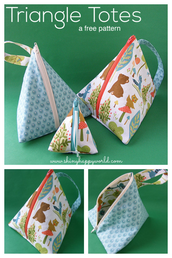 Triangle Tote Bags Free Sewing Pattern