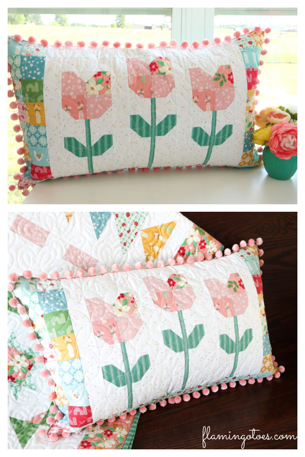 Tulip Patchwork Pillow Free Sewing Pattern