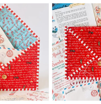 Letter to Santa Envelope Holder Free Sewing Pattern