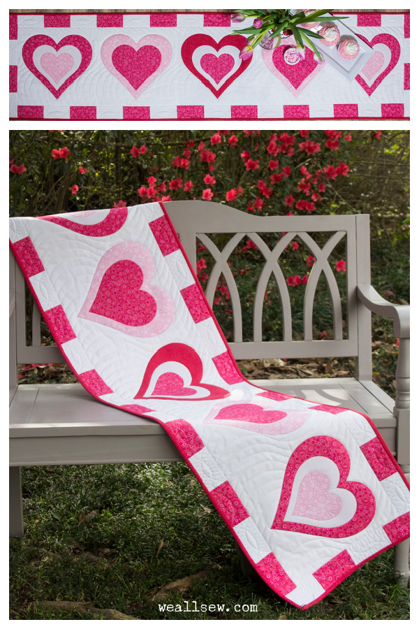 Be My Valentine Table Runner Free Sewing Pattern
