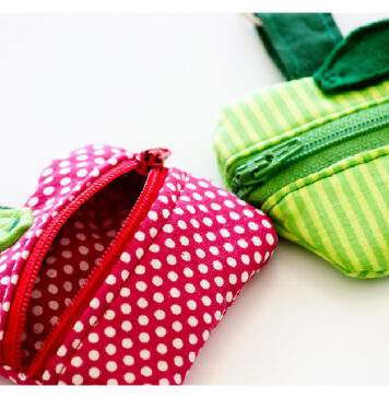 Lunch Money Zippered Apple Pouch Free Sewing Pattern