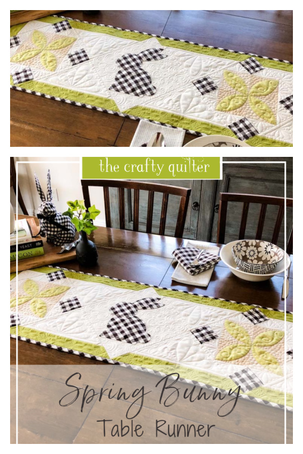 Spring Bunny Table Runner Free Sewing Pattern 