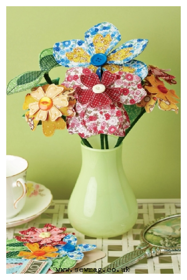 Mother’s Day Fabric Flower Bouquet Free Sewing Pattern