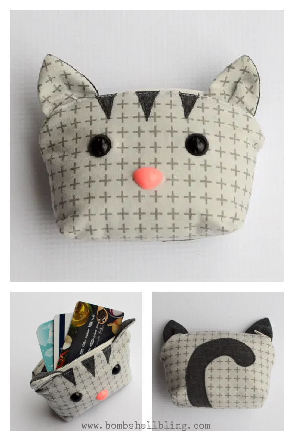 Kitty Cat Coin Purse Free Sewing Pattern