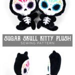 Sugar Skull Kitty Plush Free Sewing Pattern