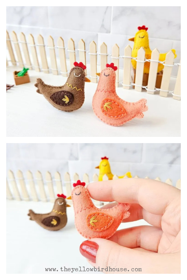 Easy Felt Chicken Free Sewing Pattern